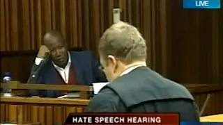 Malema - Handles a Lawyer in court during Hate speech case