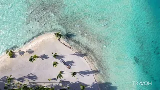 Amazing Drone View | Motu Tane Private Tropical Beach | Bora Bora Sea | French Polynesia | 4K Travel