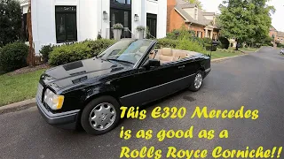 Review of 1995 Mercedes E320 Cabriolet...It's as good as a Rolls-Royce Corniche!!!