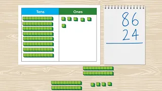 Subtraction Within 100 Without Regrouping – Base-10 Blocks and Place Value Chart