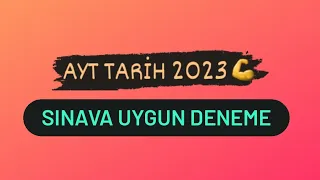 Sınav Tipi AYT Tarih Denememiz | AYT 2023 - YKS 2023 - Ali Hoca #yks #yks2023