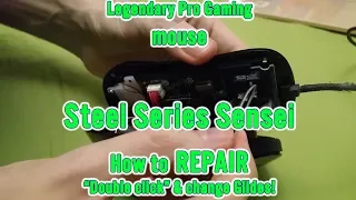 SteelSeries Sensei mouse 🔨 How to REPAIR Double click, clean, change glides @ Ремонт двойного клика