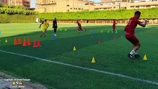 تمرين بدنى رائع (سرعه +رشاقه+قوه ) فى كره القدم! Great physical training agility + speed + strength