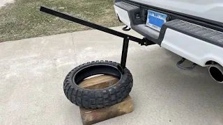 DIY tire bead breaker - hitch mounted - designed for motorcycles