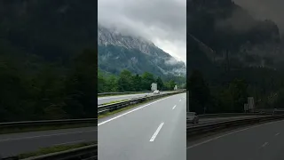 Rainy drive in Austria  #truckdriving #roadvideo #alps