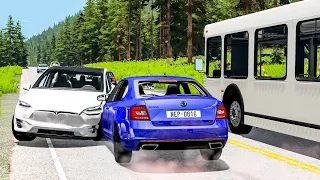 Car Overtaking Crashes Compilation #29 - BeamNG.Drive