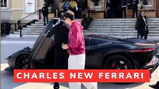 CHARLES LECLERC AND HIS NEW FERRARI DAYTONA SP3 #charlesleclerc #ferrari #carlossainz