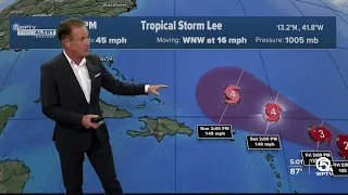 Tropical Storm Lee forms, forecast to become major hurricane