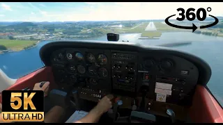 VR 360 Cessna Cockpit Landing with ATC