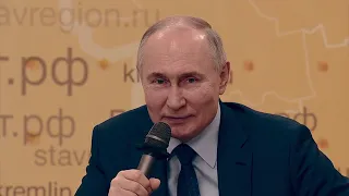 Владимир Путин провел Встречу с представителями АПК. Ставропольский край, посёлок Солнечнодольск