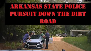 Trooper spots speeding car that attempts to lose the Trooper down a dirt road - It didn't work