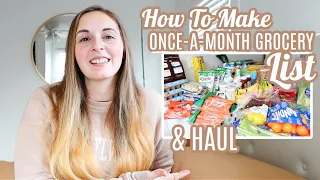 EASY MONTHLY GROCERY LIST GROCERY HAUL HOW TO GROCERY SHOP ONCE A MONTH SHOP WITH ME LARGE FAMILY