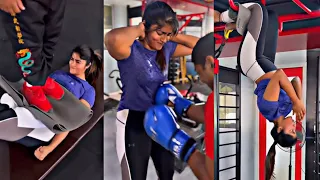 Heroine Dimple Hayathi Intense Gym Workout | TFPC