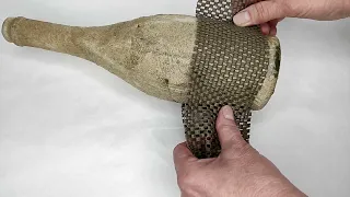 Natural materials Bottle Art. Incredible Bottle Decoration