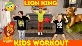 Kids Workout LION KING | Age 3-10 | Simba, Pumbaa, Timon, Zazu and More!