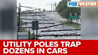 Strong Winds Toppled 30-plus Utility Poles In Maryland With Live Power Lines Trapping Dozens In Cars