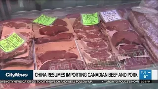 China resumes importing Canadian beef and pork