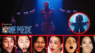 20 Youtubers React to LUFFY, ZORO & NAMI VS BUGGY | One Piece Live Action 1x2 Reaction Mashup