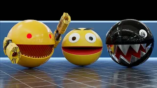 Robot Pacman Vs Chain Chomp Vs Monster Pacman