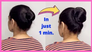 Beautiful bun in just 1 min. For thin hair | Thin hair bun hairstyle | Hairstyle tutorial#hairstyles