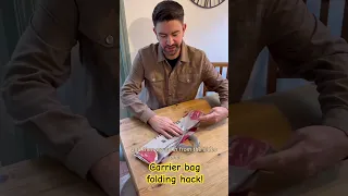 How to fold a carrier bag 🛍️ #hack