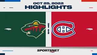 NHL Highlights | Wild vs. Canadiens - October 25, 2022