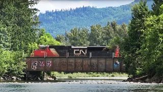 Roaring EMD SD70M-2 & SD70I Power For CN M354 At Suicide Creek BC