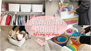 ORGANIZE AND DECLUTTER WITH ME 2018 // ORGANIZE KIDS CLOSET // TOY ORGANIZATION