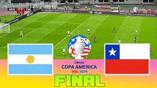 ARGENTINA vs CHILE - Copa America 2024 Final | Full Match All Goals | Football Match PES