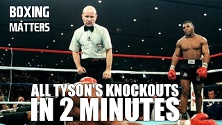 All Mike Tyson's 44 KNOCKOUTS in 2 minutes