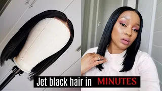 DYE YOUR HAIR JET BLACK in Minutes | WATER COLOR METHOD