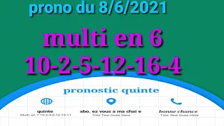 PRONOSTIC PMU QUINTE +DU MARDI 8 JUIN 2021 A SAINT-CLOUD REUNION 1 COURSE 1