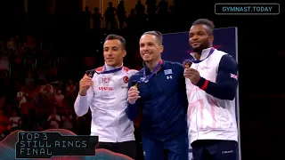 Top 3 in Still Rings Final - 2022 Munich European Championship - Men's Artistic Gymnastics