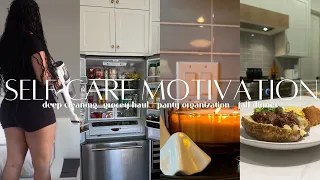 Self Care Motivation reset routine | deep cleaning + grocery haul + cooking + pantry organization