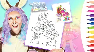 POPPY AND QUEEN BARB JUST SING COLORING PAGE! | Trolls 2 World Tour | Markers