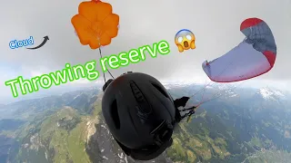 Paragliding | Throwing reserve after spiralling attempt out of cloud