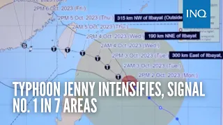 Typhoon Jenny intensifies, Signal No.  1 in 7 areas