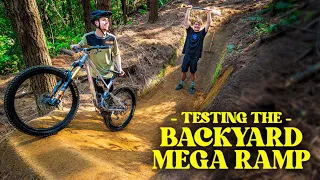 BACKYARD MEGA RAMP! Building and Riding NEW Features on the MTB Jump Trail!