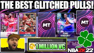 LUCKIEST GLITCHED PULLS IN 1 MILLION VC PACK OPENING FOR NEW PINK DIAMONDS IN NBA 2K22 MYTEAM