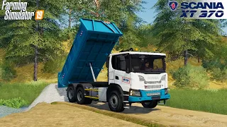 Farming Simulator 19 - SCANIA XT 370 Dump Truck Unloads Crushed Stone