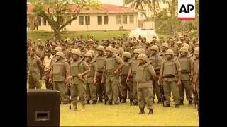 Reservist troops on parade as political tension mounts