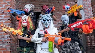 GUGU Nerf War : SWAT Patrol CID Dragon Nerf Guns Fight Criminal Group SKMAN Mask