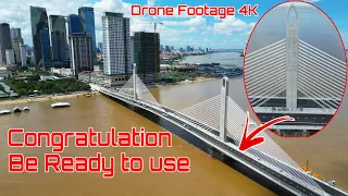 4K HDR Drone Footage Koh Norea Bridge Are Ready For Use Temporary Used On 13-15 Oct 2023