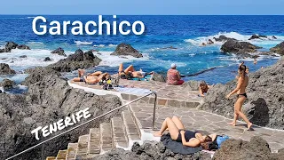 🌍 Tenerife lava Beach. Piscinas Naturales de El Caletón. Garachico. Spain. 4K