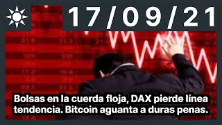 Bolsas en la cuerda floja, DAX pierde línea tendencia. Bitcoin aguanta a duras penas.