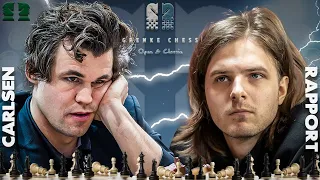 Parang BINUHUSAN ng tubig mainit si Magnus dito! | Carlsen vs Rapport Grenke Chess 2024 Round 1