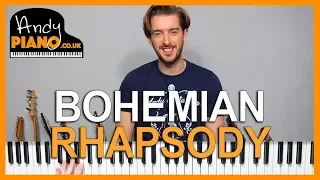 QUEEN - BOHEMIAN RHAPSODY Piano Lesson Tutorial // Simplified Chords