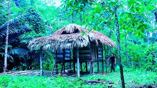 Building New Life Ep.10 : Finishing the bamboo wall for the house in the forest - Building wild life