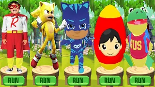 Tag with Ryan - Red Titan Real vs Sonic Dash Super Sonic vs Pj Masks CatBoy vs Gus Run Gameplay