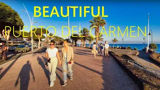 Puerto del Carmen LANZAROTE Spain 2024 🇪🇸 🔴 NEW Beautiful Walking Tour in Canary Islands [4K UHD]